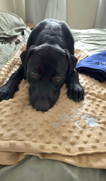 Embroidered Personalised Pet Blankets