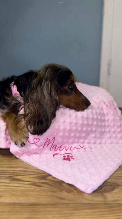 Embroidered Personalised Pet Blankets
