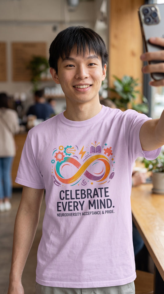 "Celebrate Every Mind" Heavyweight Neurodiversity T-Shirt - Champion Neurodiversity Acceptance