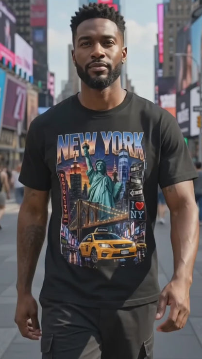New York Skyline Graphic T-Shirt | Premium Heavyweight Tee